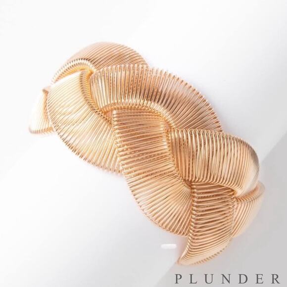 New Plunder "Sophie" Gold Braided Stretch Bracelet - Picture 1 of 5
